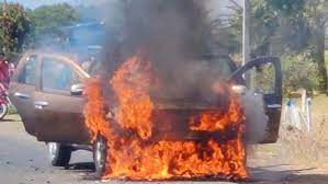 ratlam, Sudden fire, moving car