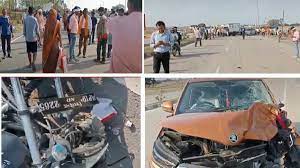 satna, Three people ,bike died ,car accident