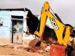 shivpuri, Bulldozers run ,Dalit youths