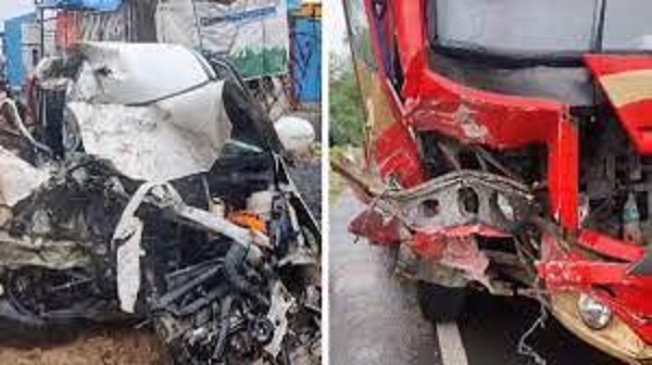 bhind,  speeding bus ,couple died