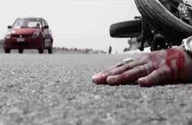 rajgarh, Bike driver dies, container