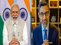 new delhi, Prime Minister Modi, CEO Sundar Pichai