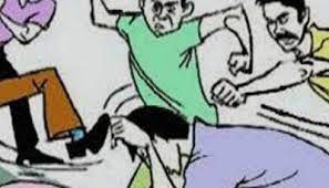 rajgarh, Family members clash , stringing lights