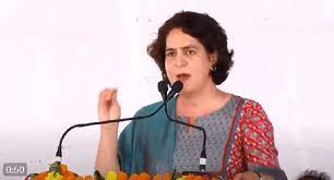 damoh, Priyanka Gandhi ,targeted BJP