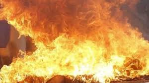 rajgarh, Fire broke out , godown