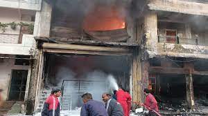 guna, massive fire, textile warehouse