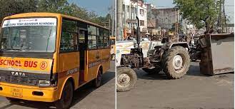 ratlam,  tractor-trolley overturns , bike rider dies