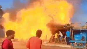 katni, Fire broke out ,gas cylinder explosion