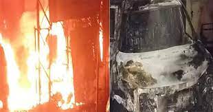 bhopal, Fire broke out , mechanic market 