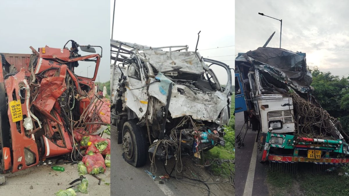 shajapur, Fierce collision , three trucks 