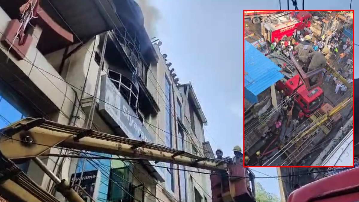 indore,  massive fire broke out,textile market  