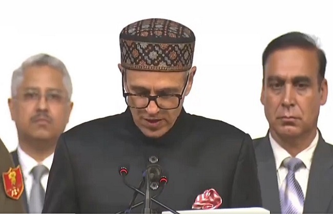 srinagar, Omar Abdullah ,takes oath  