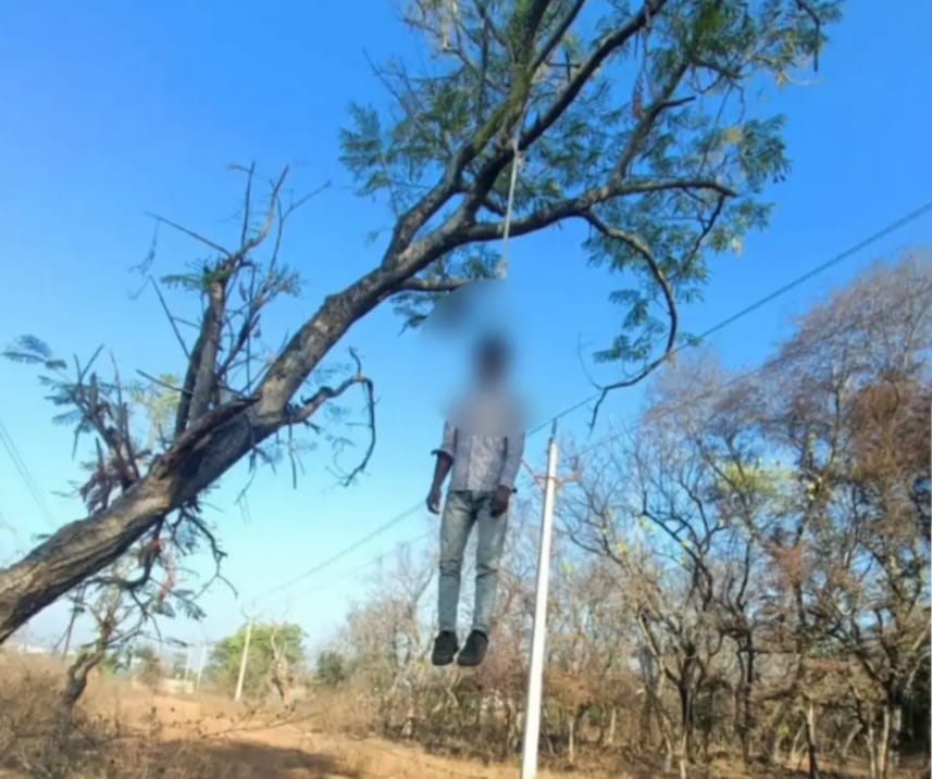 rajgarh,   body of a young man, hanging  