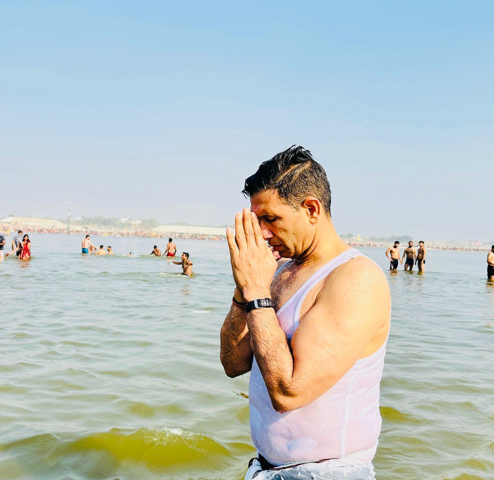 bhopal, Jeetu Patwari ,dip in Triveni