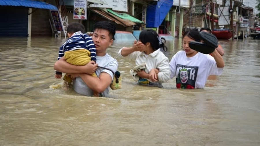 imphal,  houses affected , floods in Manipur