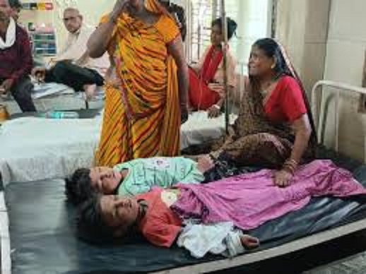 panna, Two children died , drowning in a pond