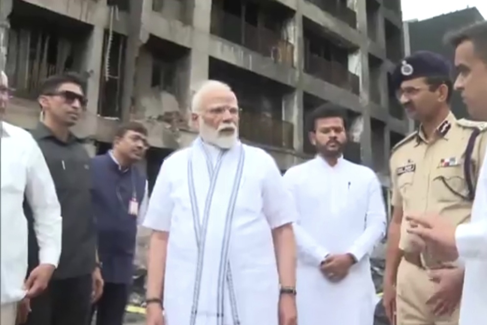 Ahmedabad, PM Modi, inspects plane crash site  