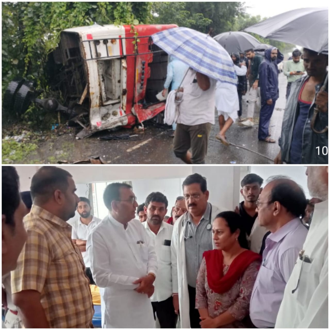 rajgarh, Passenger bus overturned  , one dead