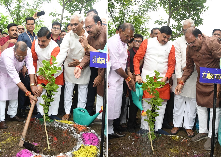 bhopal, Chief Minister,planted a Bel-patra plant 