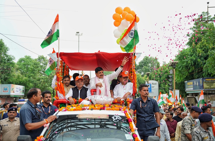 gwalior,   grand tricolor yatra, Dr. Yadav