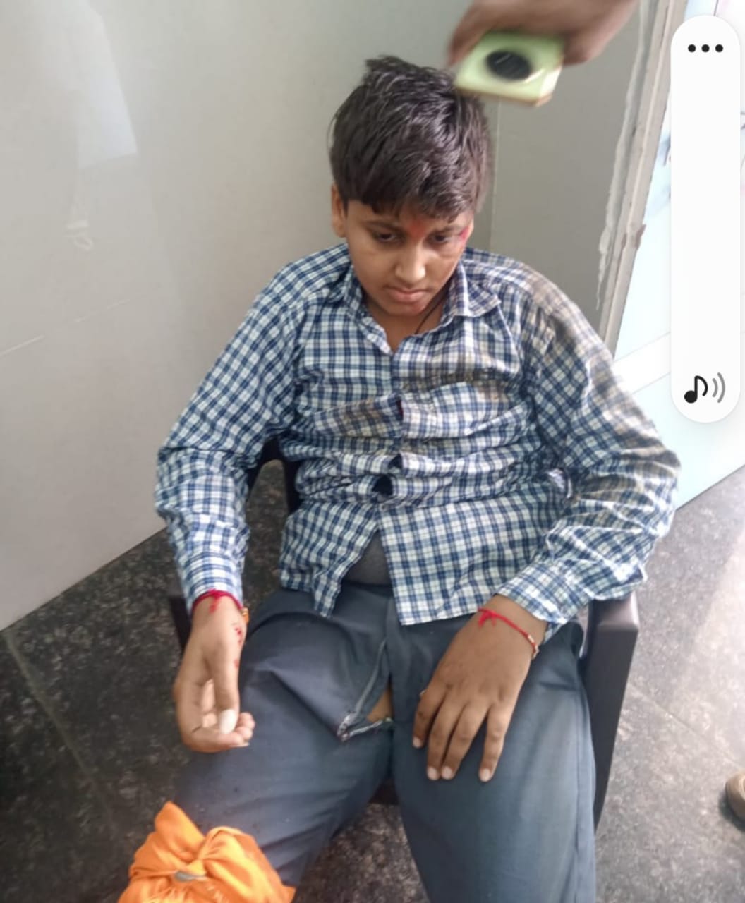 rajgarh, Three students riding, bicycle were injured  