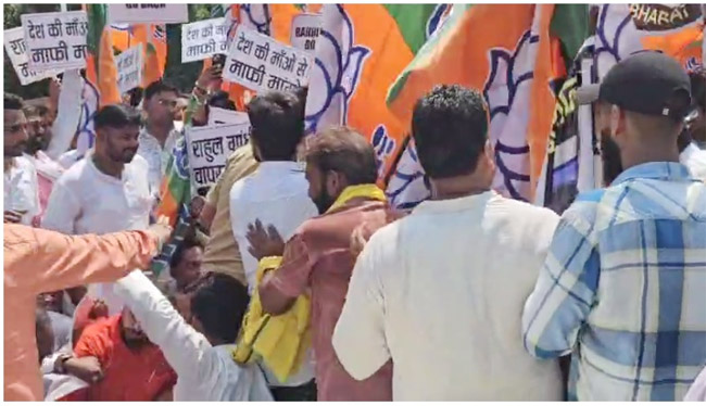 raibareily, BJP stopped Rahul Gandhi, convoy in Rae Bareli