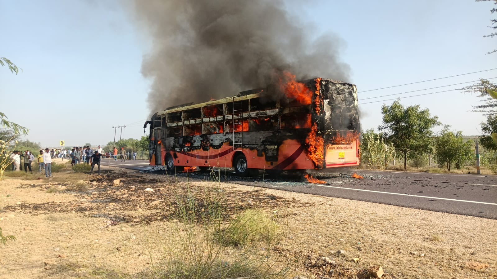 jodhpur, Death toll , bus fire incident  