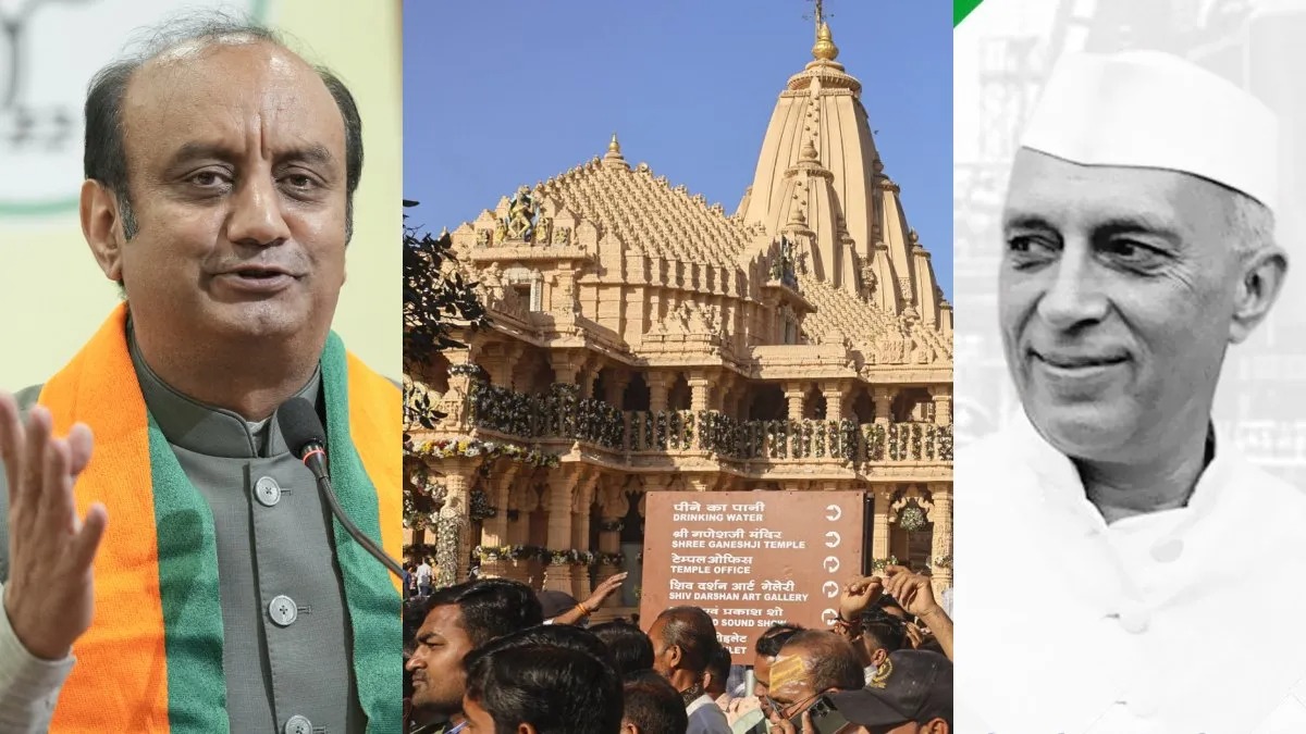 BJP attacks  , Nehru ,  Somnath Temple