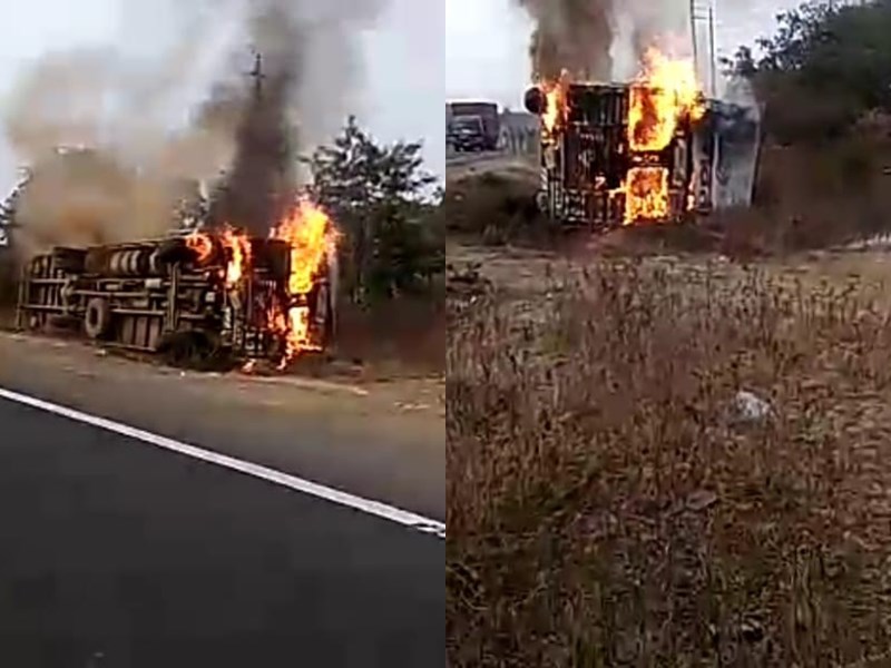 barwani, fierce fire, truck filled fridge 