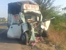 Indore, Milk vehicle ,rammed into , soybean-filled tractor, two killed