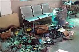 guna, Fire, medicines and records burnt, ashes, store room, district hospital