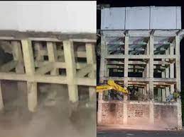 indore,30 year old ,dilapidated water tank ,demolished , JCB and Poklane