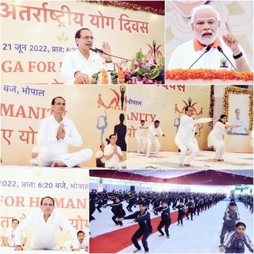 CM शिवराज ने छात्रों को साथ किया योग नई पीढ़ी को बताया स्वस्थ शरीर का महत्व
