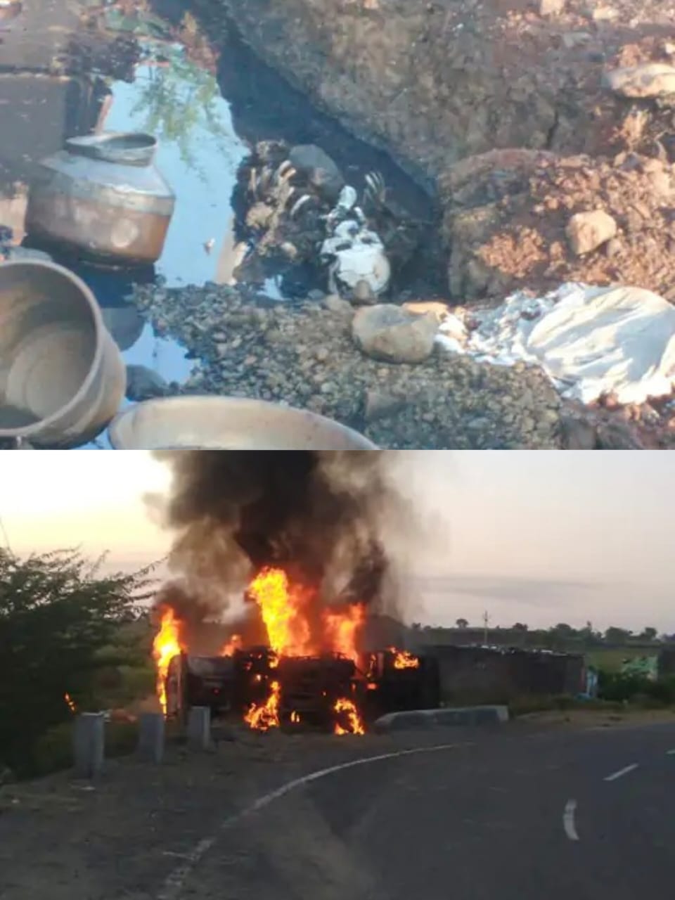 खरगोन में हुआ टैंकर ब्लास्ट हादसे में युवती जलकर खाक 21 घायल 